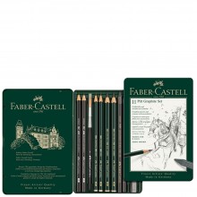 Комплект моливи в метална кутия 11 броя Faber-Castell - Pitt Graphite