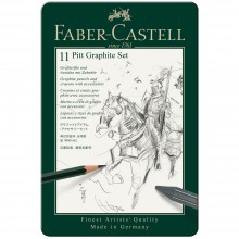 Комплект моливи в метална кутия 11 броя Faber-Castell - Pitt Graphite