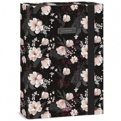 Кутия с ластик A4 Ars Una - Flowery Black