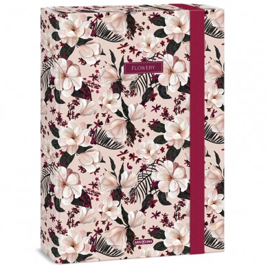 Кутия с ластик A4 Ars Una - Flowery Pink